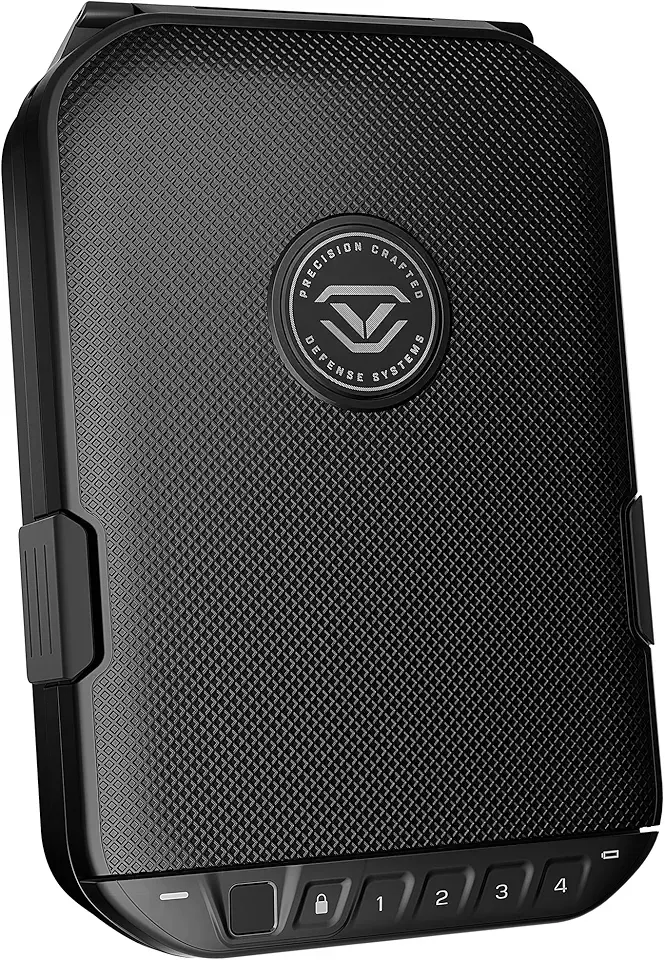 VAULTEK LifePod 20 Full-Size Biometric Lockable Weatherproof Case with Built-in Lock, Steel Security Cable, & TSA Handgun Case or Car Safe, Portable Travel Pistol Safe/Covert Black/Biometric