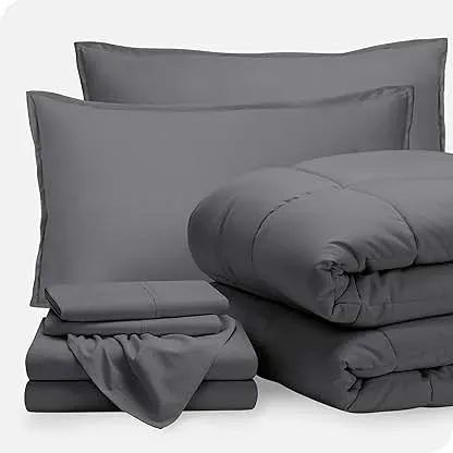 Bare Home Bed-in-A-Bag 7 Piece Comforter & Sheet Set…