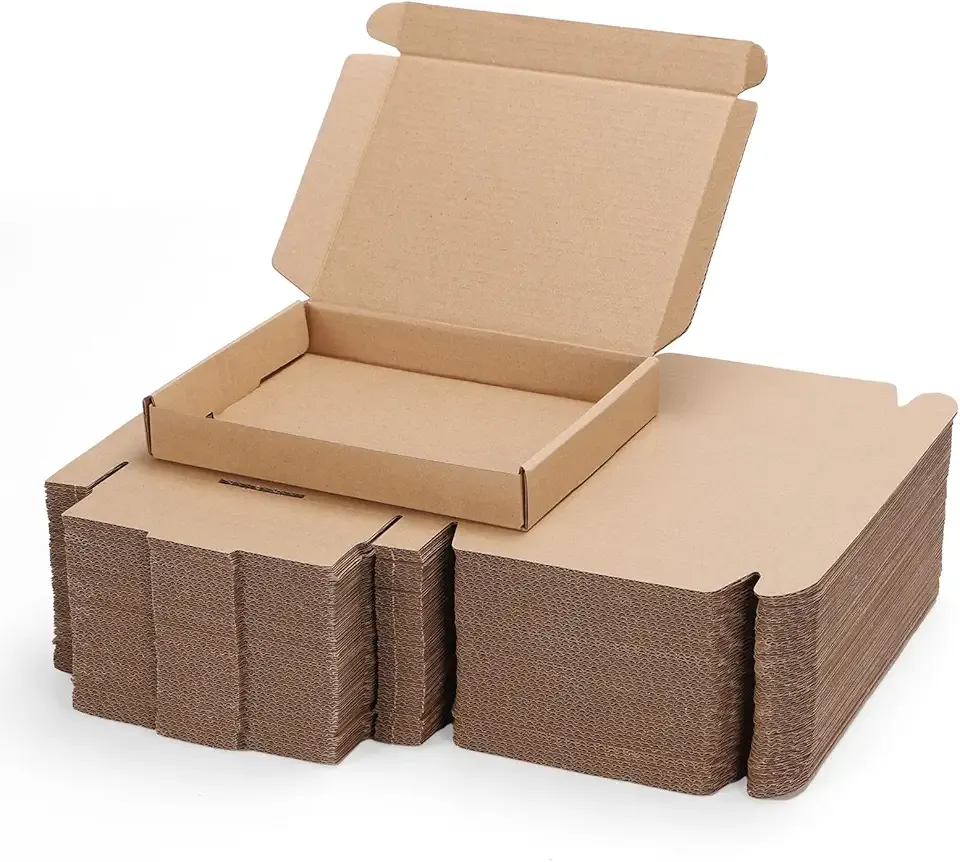 PHAREGE 7x5x1 inch Shipping Boxes Bulk 50 Pack Brown, Tab Lock Tuck Top Mailer Boxes for Packaging Small Business, Small Cardboard Gift Boxes for Wrapping Mailing Present