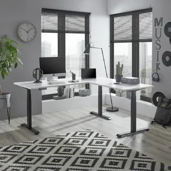 Hoekbureau Verstelbaar LIFT UP 180x177 Wit