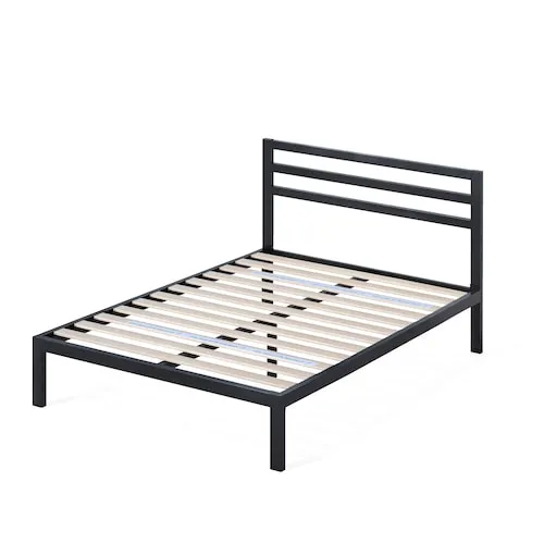 Mia King Metal Platform Bed Frame with Headboard
