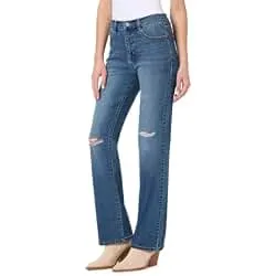 WallFlower Women's Fearless Curvy 70s Bootcut Denim Super High-Rise Insta Vintage Juniors Jeans