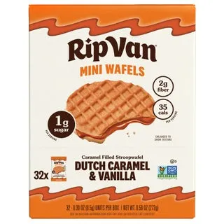 Rip Van Mini Wafels, Dutch Caramel and Vanilla, 0.30 oz, 32-count