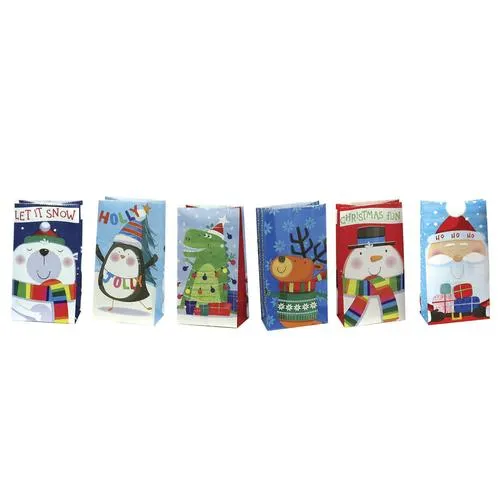 Cookie Exchange 6-1/2" Printed Paper Treat Sack - 10 Pack