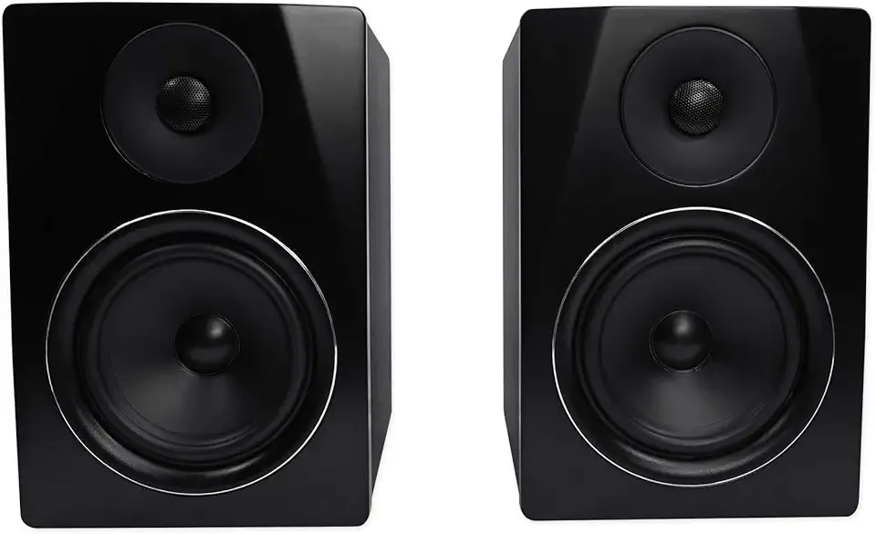 Rockville APM6B Powered USB Studio Monitor Speaker Pair in Black, 6.5", 2-Way, 350W, EQ, MDF Wood, RCA/XLR, Perfect for Studios, Recording, Music