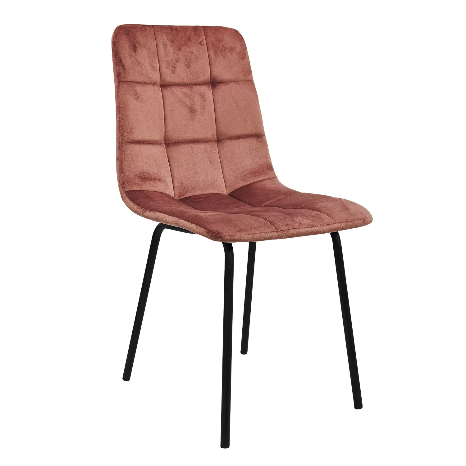 Sedia Imbottita Rosa con Gambe in Metallo h85x44x40 cm