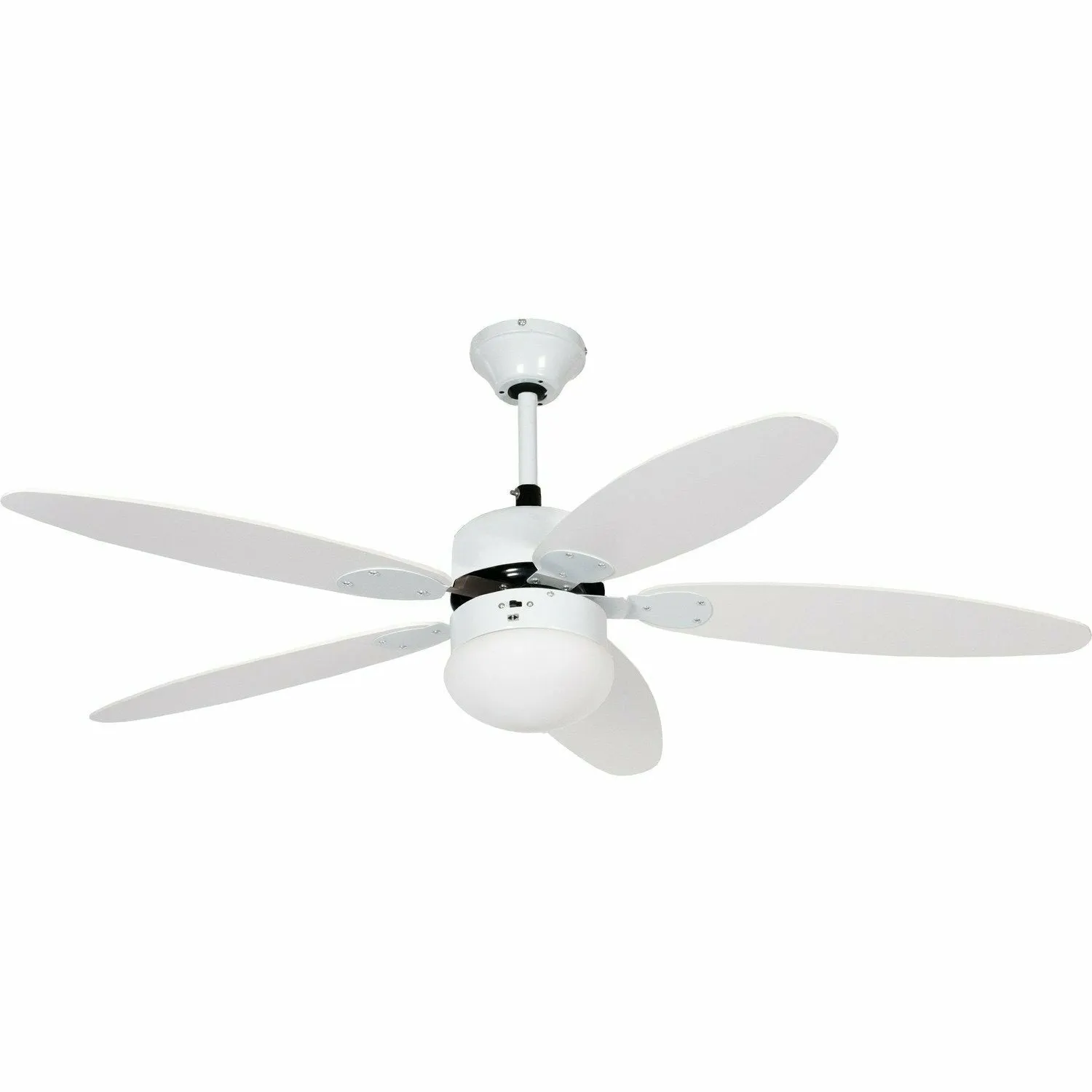 Ventilatore da Soffitto Reversibile con Plafoniera integrata Silent White 70 Watt