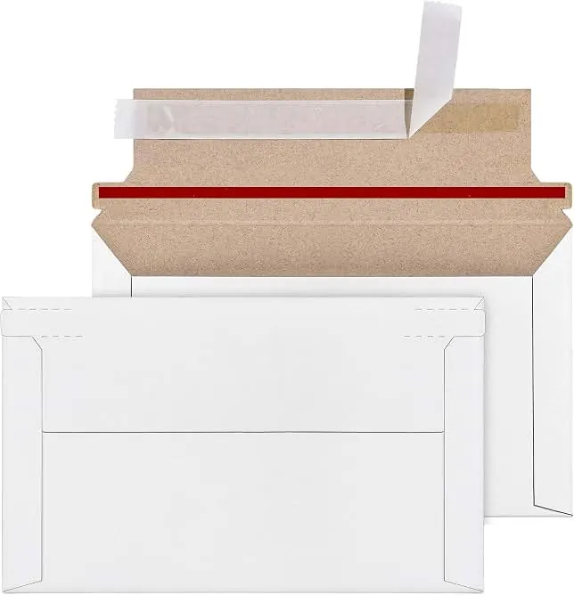 packbabol 100 Pack 7" x 4.35" Rigid Mailer Trading Card Envelopes Mailers，450gsm Self Seal Shipping Envelopes Mailers for Shipping Semi-Rigid and Toploaders, Protector Supplies…