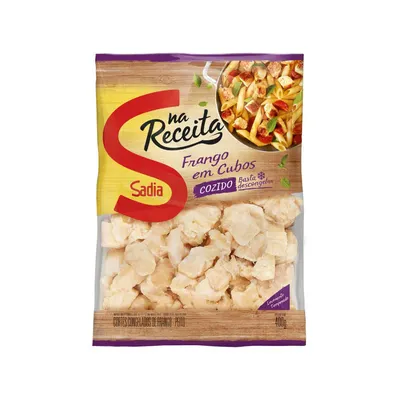 peito de frango em cubos temperado cozido sadia 400g