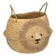 Panier déco enfant imprimé lion en roseaux D 35cm