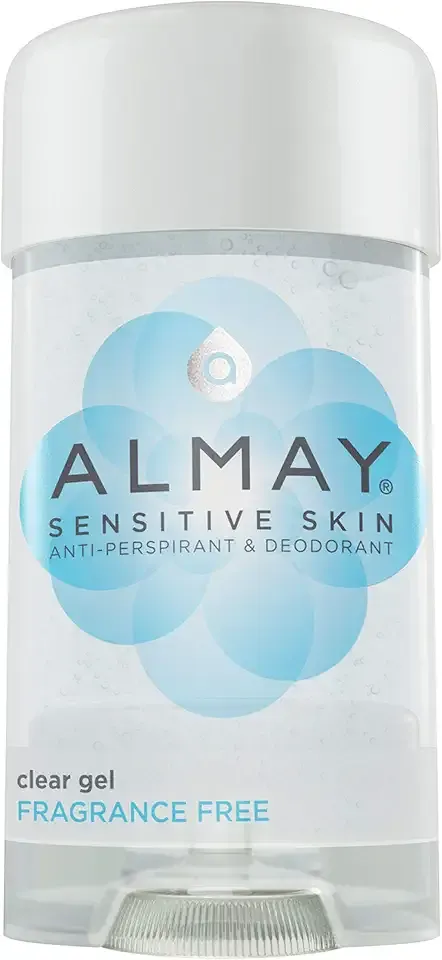 Almay Clear Gel Deodorant and Antiperspirant, Fragrance Free, 2.25 oz
