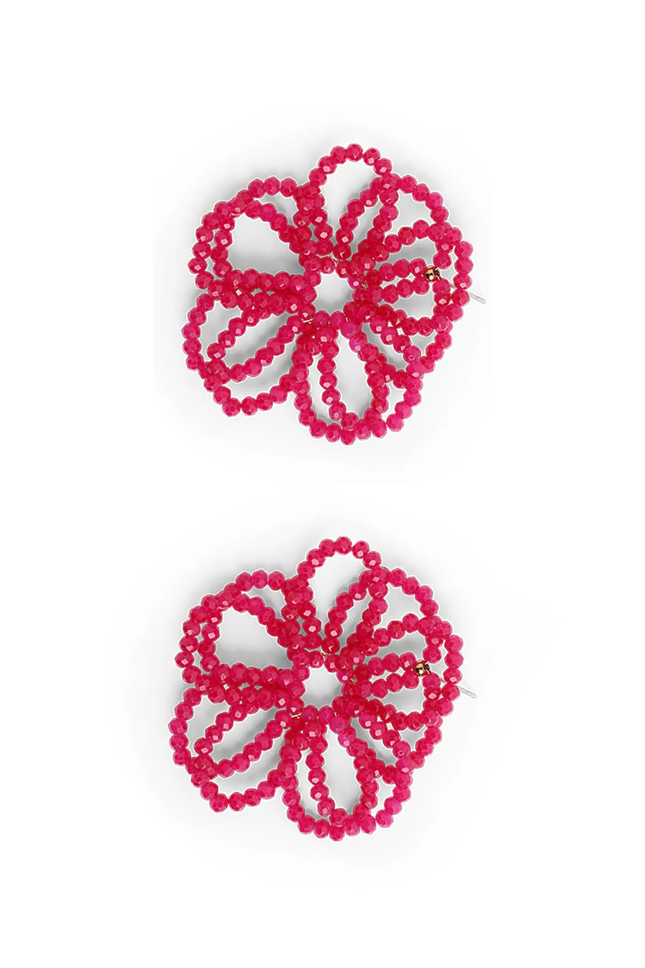 Oorbellen roze bloemen