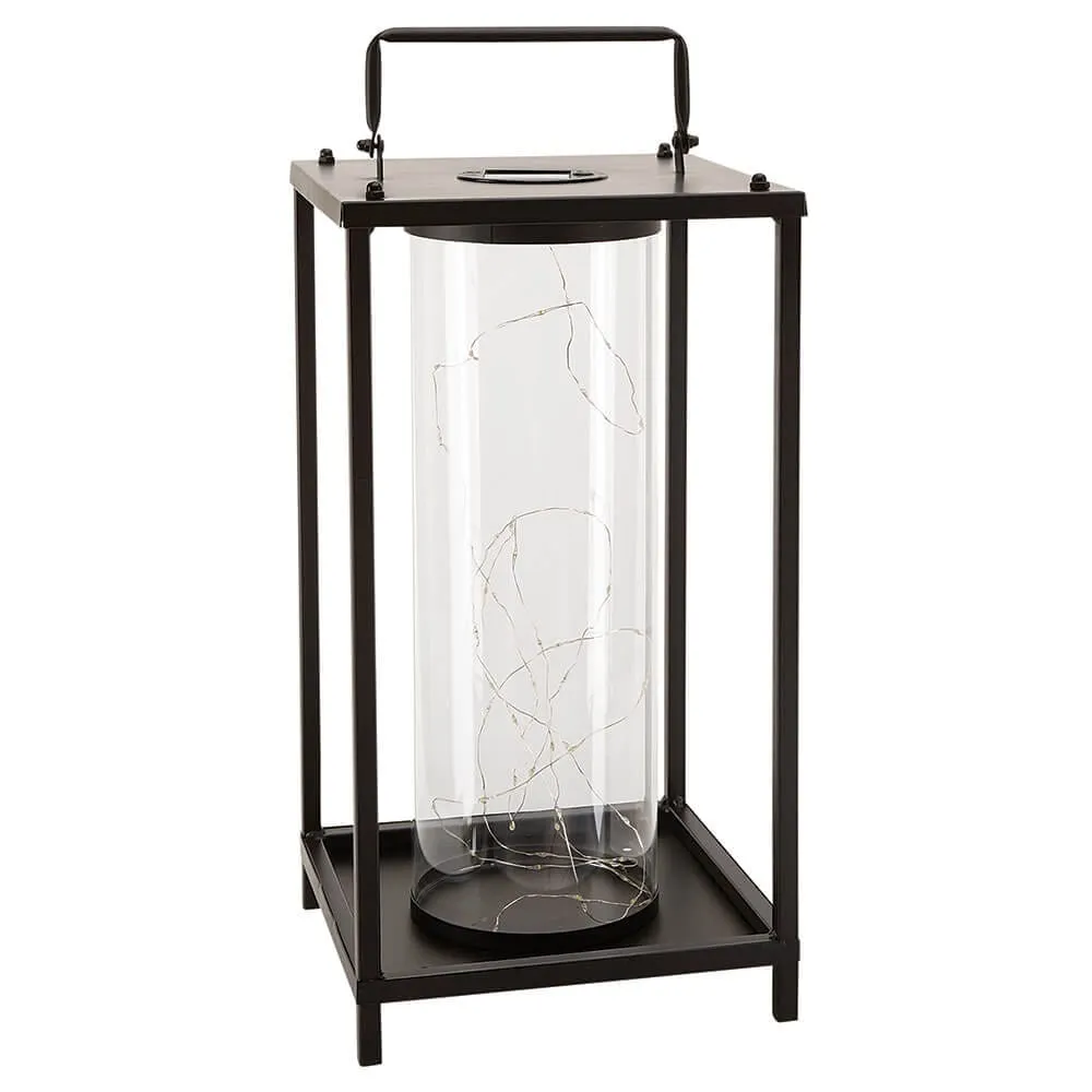 Outdoor Living Accents Solar LED Lantern with Microlights, 15.5\"