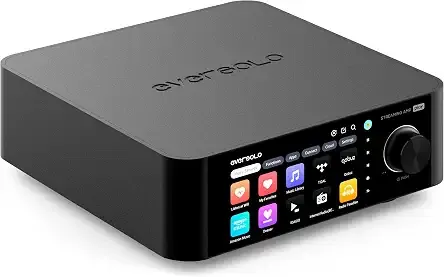 Eversolo Play | Music Streamer with DAC & Amplifier 60W×2ch(8Ω) / 110W×2ch(4Ω) | 5.5" LCD Touchscreen, Support Room Correction & Multi Room System, Stream Qobuz, Tidal&More | Black (Standard Edition)