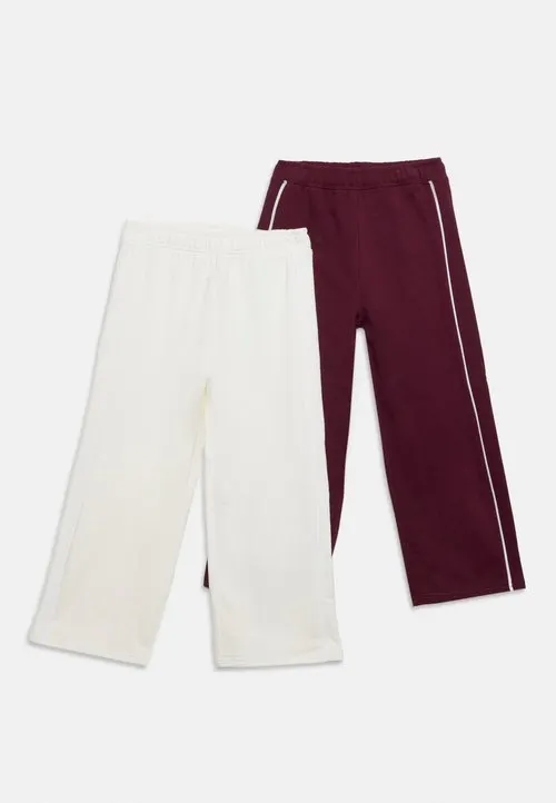 2 PACK - Joggebukse - off-white/bordeaux