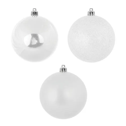 Enchanted Forest® 50mm White Shatterproof Ornaments - 20 Pack