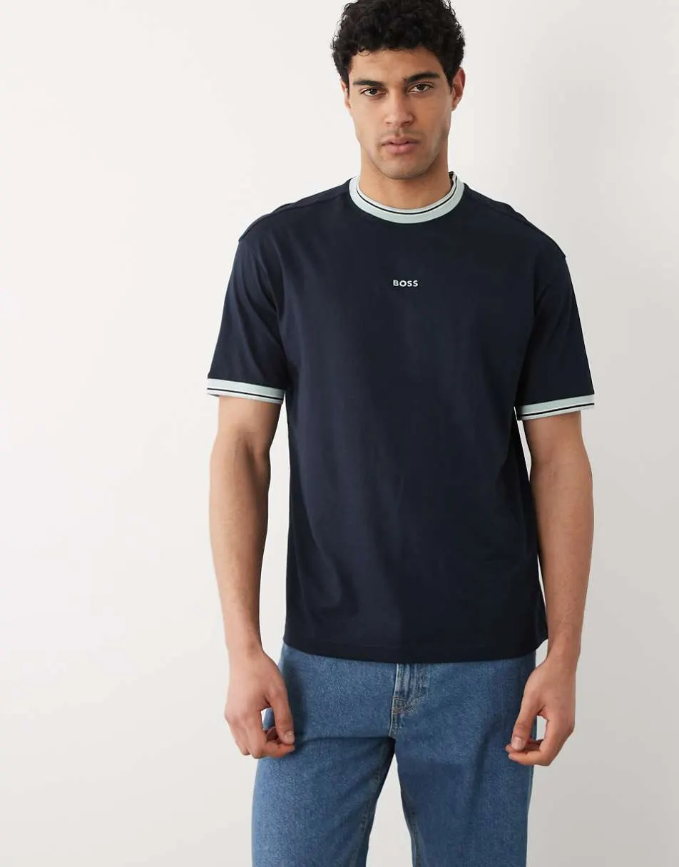 HUGO Boss relaxed fit jersey tee in dark blue