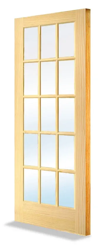 Puerta Pino 3 Paneles 15 Vidrios 70x200cm