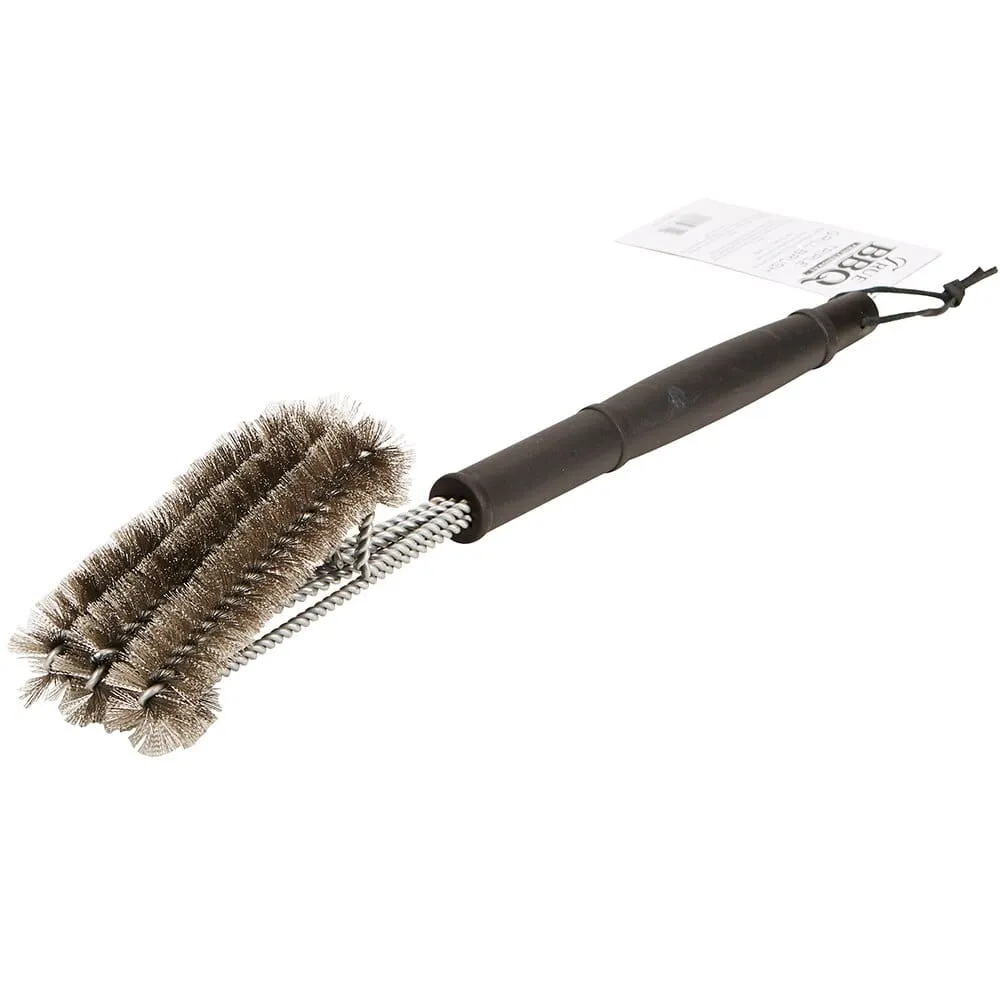True BBQ Professional Stainless Steel Triple Grill Brush, 18\"