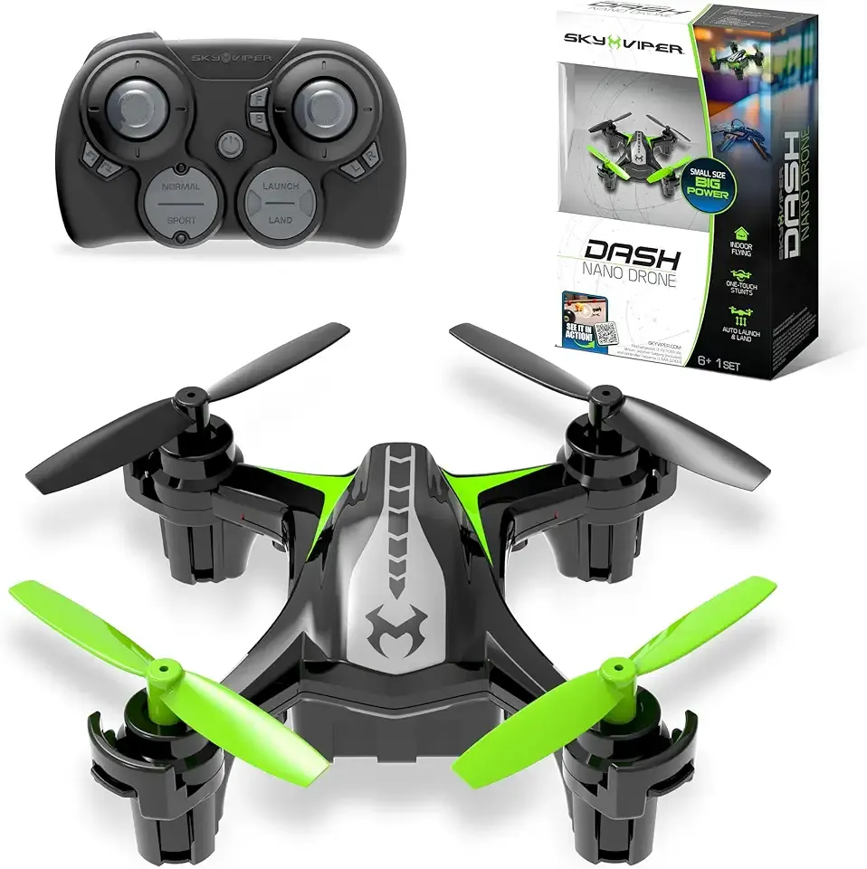 Sky Viper Dash Nano Performance RC Drone, Fast Safe Indoor Flying, Rechargeable Battery