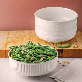 Trudeau Porcelain Serving Bowl Set, 3-piece