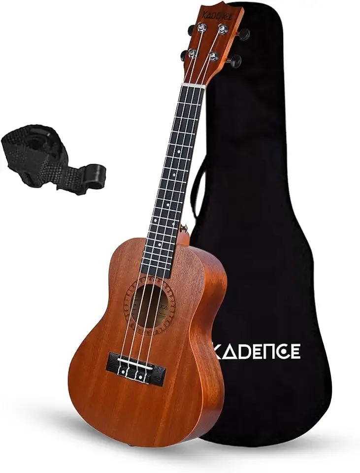 Kadence Concert Ukulele 23 Inch – Cinnamon Brown, Fluorocarbon Strings, Matte Finish with Strap & Bag (Spring Summer Collection)