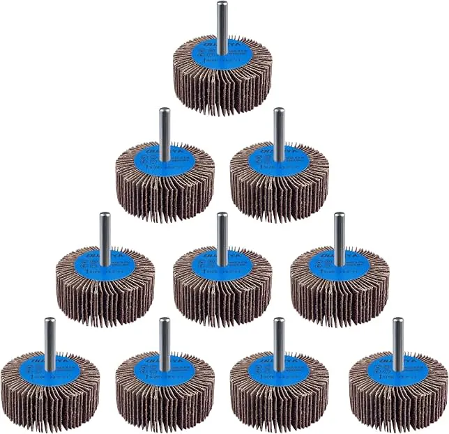 Qumrya 1/4" Die Grinder Flapper Wheels, 80 Grit Aluminum Oxide, 10-Pack | Ideal rust removal flat wheel for drill. 80mm flap disc designed for str…