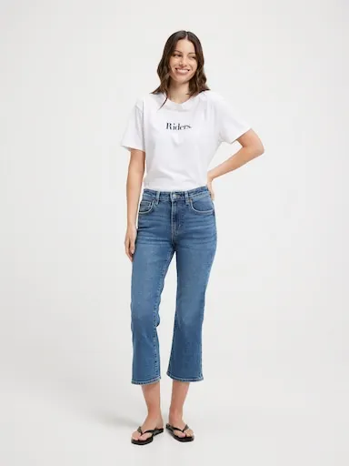 Riders By Lee Mid Bootcut Crop In Blue Supernova