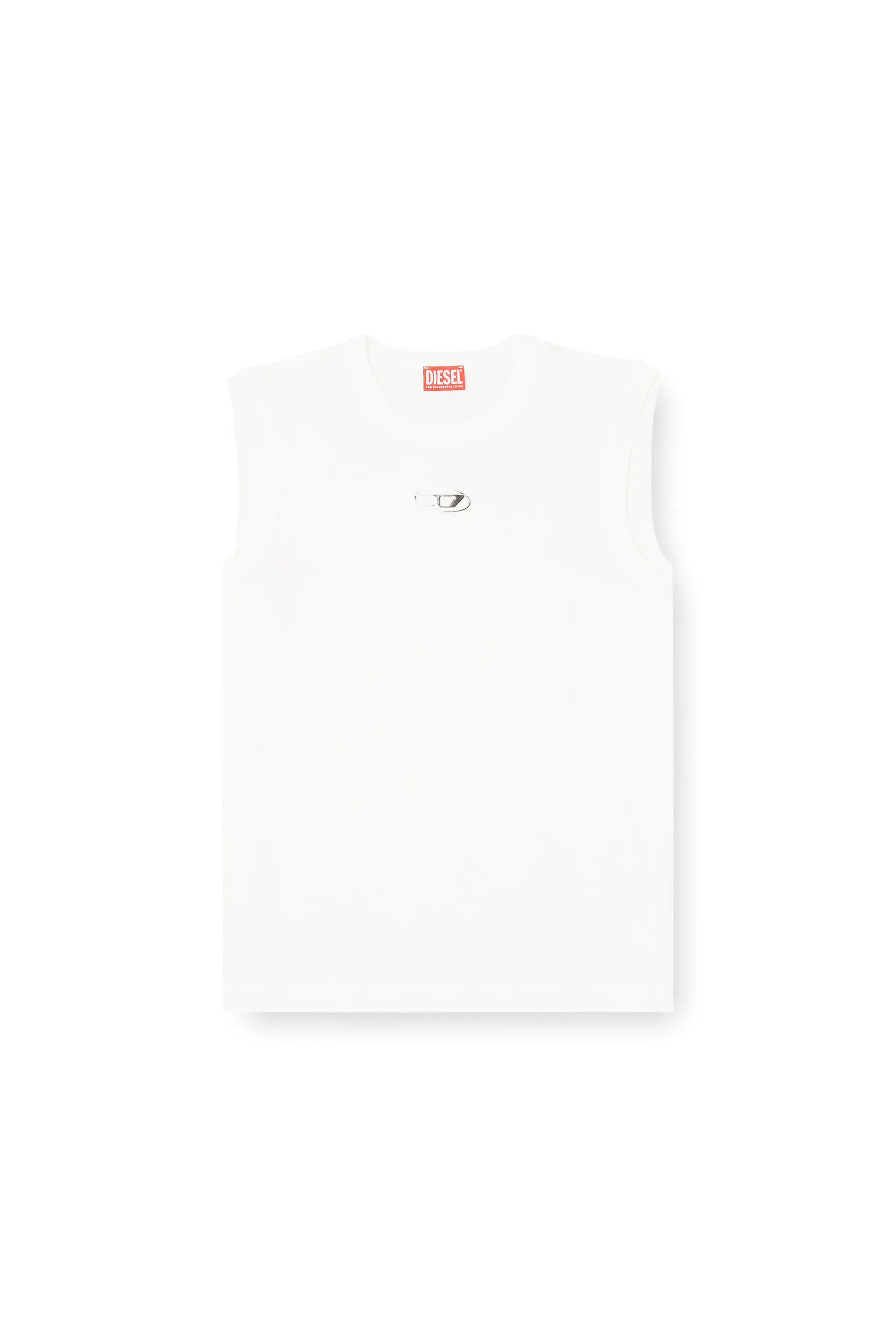 Cotton tank top with metallic Oval D