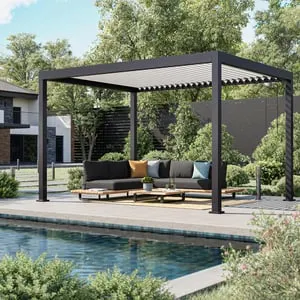 Pergola bioclimatica 3x4 m in alluminio, antracite - Clima Astra NATERIAL