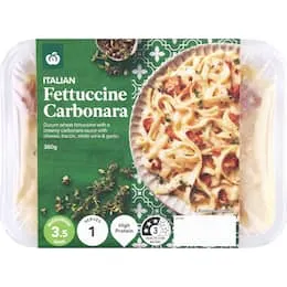 Woolworths Ready Meal Fettucine Carbonara 350g