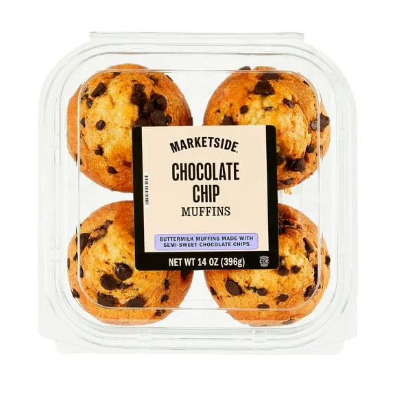 Marketside Chocolate Chip Muffins, 14 oz, 4 Count