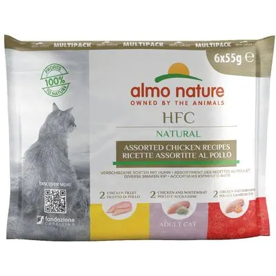 Lot mixte Almo Nature HFC Natural 12 x 55 g pour chat