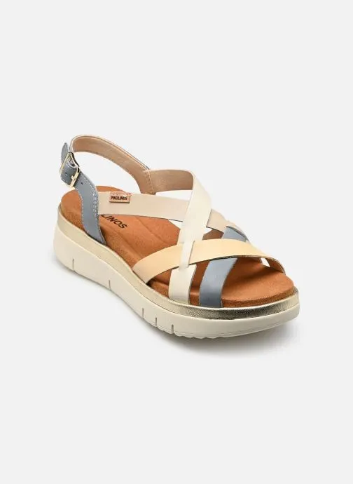 Sandalen met sleehak en plateau PALMA W4N-0650C2 dames meerkleurig