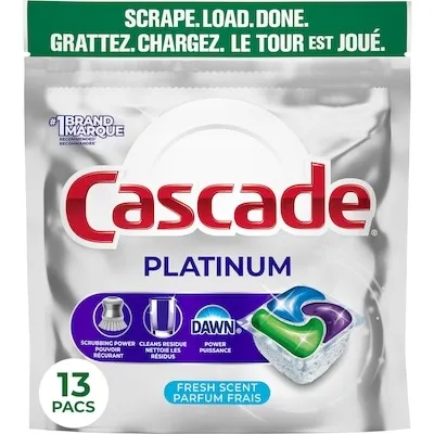 Platinum Dishwasher Pods, Dishwasher Detergent, Dish Detergent Soap, Fresh, 13 count