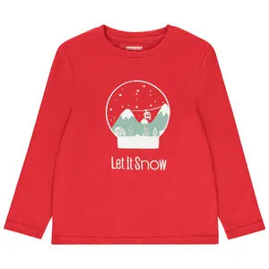 T-shirt manches longues motif boule à neige pour garçon