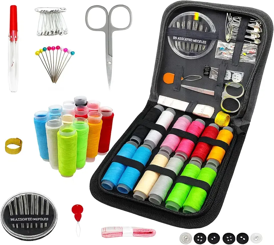 Mini Sewing Kit for Adults & Beginners, Portable Sewing Supplies with, Threads, Buttons & Seam Ripper – Travel & Home Small Sewing Kit with Thread and Needle, Valentine's Day Gift for Mom & Grandma