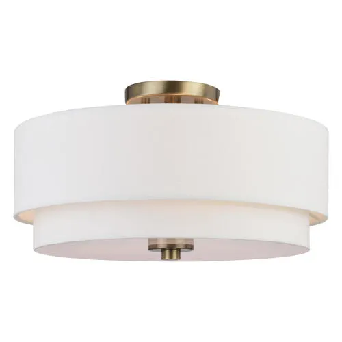 Patriot Lighting® Burnaby Matte Brass Semi-Flush Mount Ceiling Light