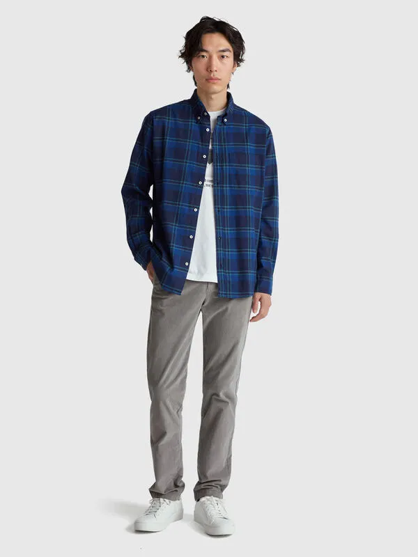 Flannel button-down shirt