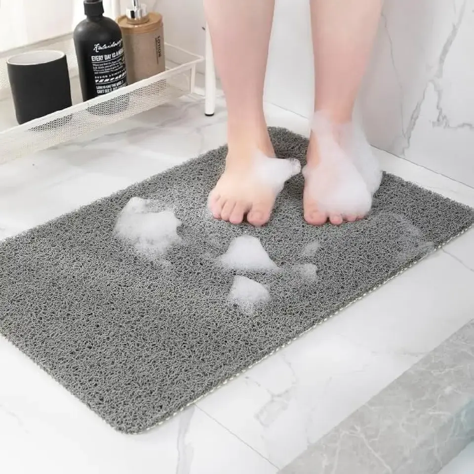 Non-Slip Bathtub Mat, Anti Slip Shower Mat, Fast Drying Bathtub Mats, Foot Scrubber Mat, Anti Slip Mat for Tub, Floor, Bathroom, Kitchen, Home, Hotel (Grey 40"×28")