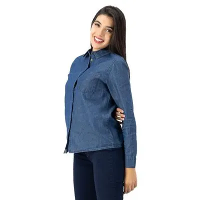Blusa Mxstaza Camisera Mujer Tipo Mezclilla