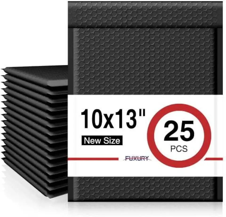 Fuxury Bubble Mailers 10x13 Inch Black 25 Pack Padded Envelopes