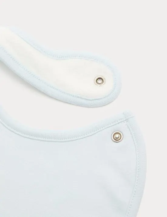 5 Pack Cotton Rich Plane Print Dribble Bibs