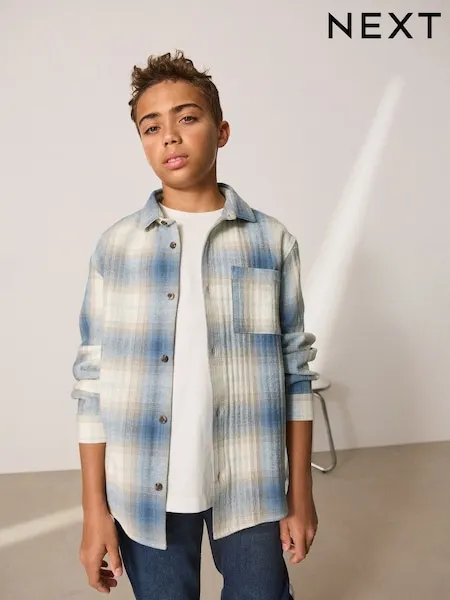 Rust Brown Long Sleeve Check Shirt and T-Shirt Set 2 Piece (3-16yrs)