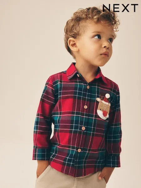 Red Long Sleeve Tartan Check Shirt (3mths-10yrs)