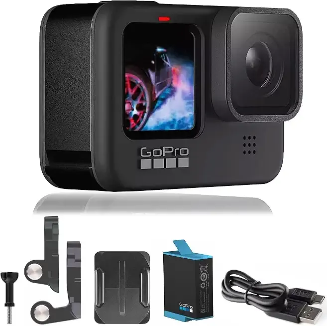 HERO9 Black - E-Commerce Packaging - Waterproof Action Camera with Front LCD and Touch Rear Screens, 5K Ultra HD Video, 20MP Photos, 1080p Live Streaming, Webcam, Stabilization