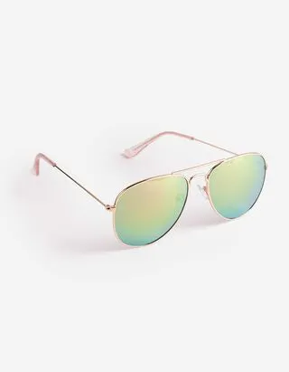 Occhiali da sole - Stile pilota - Oro rosa