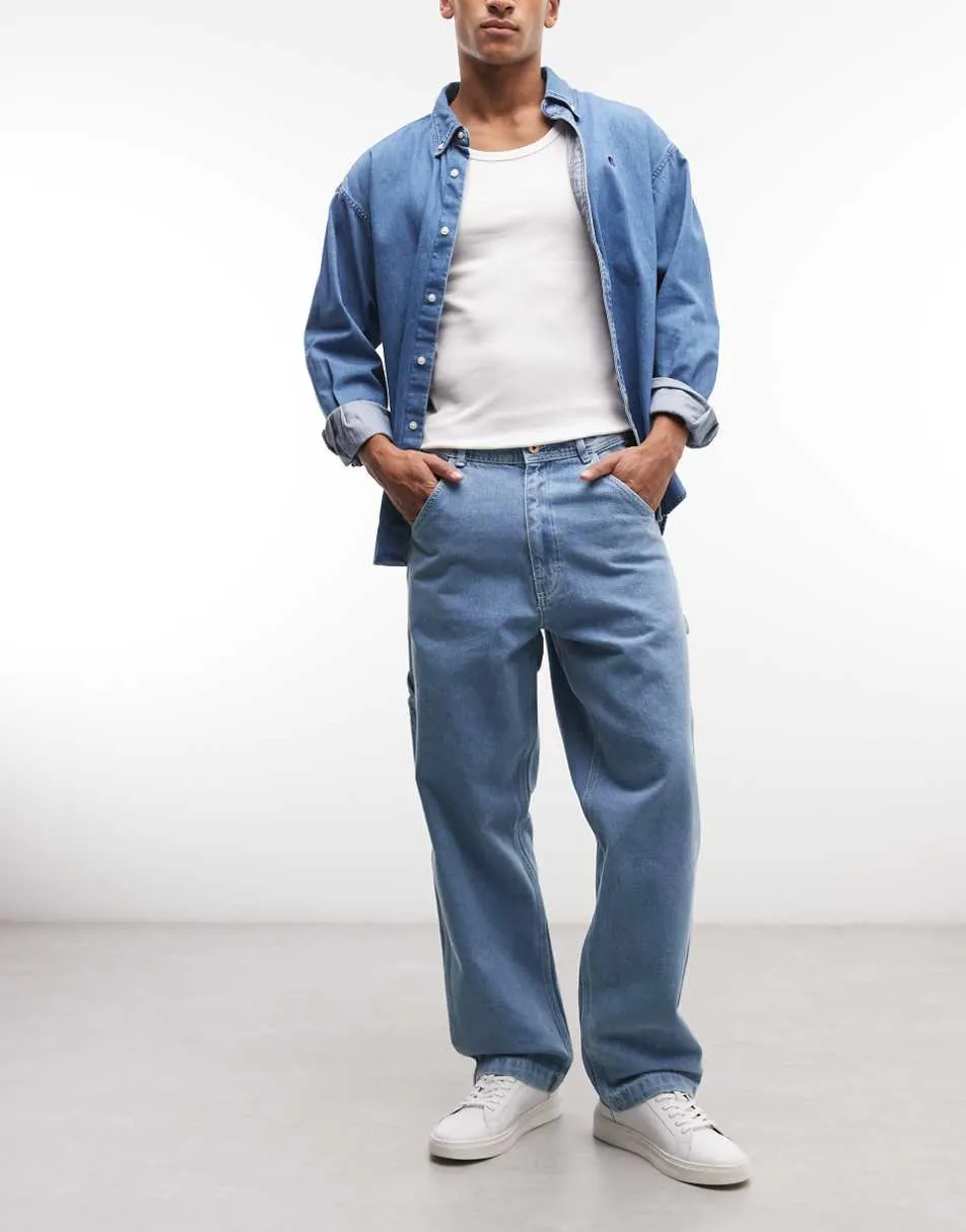 Stan Ray denim relaxed fit jeans in midwash blue