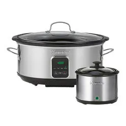 Kenmore Programmable 7 qt (6.6L) Slow Cooker and Dipper, Black Silver