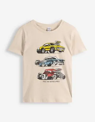 Maglia - Stampa frontale - beige